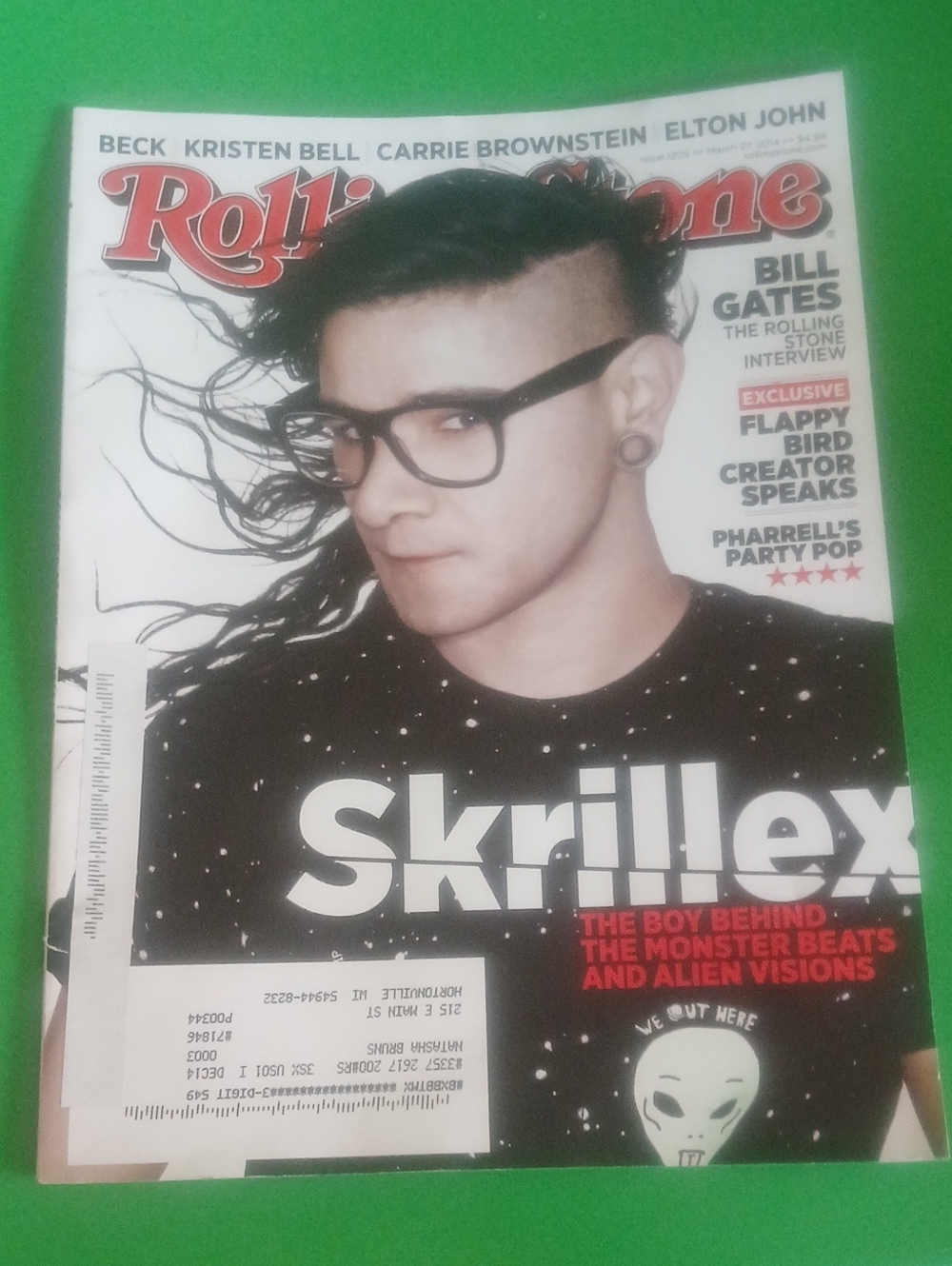 Rolling Stone Magazine - Skrillex Cover 2014 March 27 Issue 1205